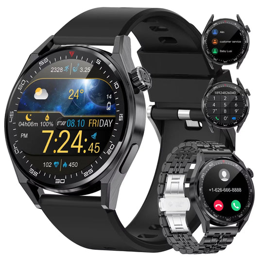 Watch 48W - LIGE Bluetooth Calls for Android iOS-IP68 Voice Assistant Men Smartwatch