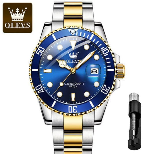 Watch 39W - OLEVS Luxury Stainless Steel Date Clock Men Watch