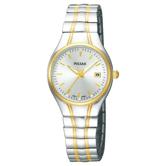 Watch 27W – Pulsar Two Tone Silver Dial Expansion Bracelet Women's Watch