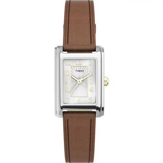 Watch 32W - Timex Meriden Brown/Silver 21mm Leather Strap Women's Watch